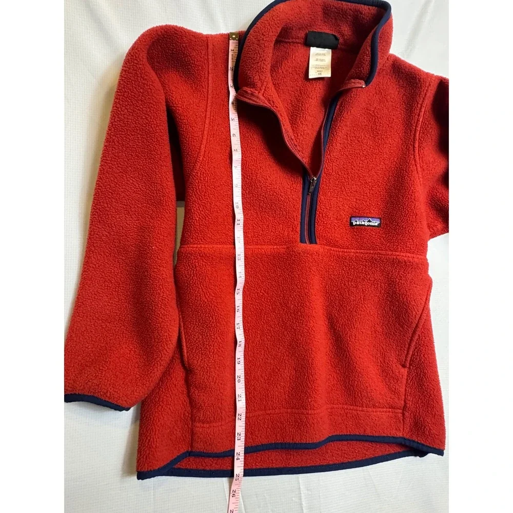 Patagonia 1999 Marsupial Synchilla Fleece 1/4 Zip Pullover Red Mens XS 25735 S6